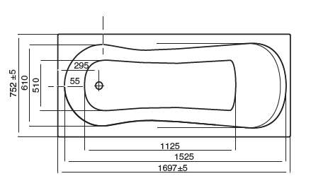 Ванна Roca Uno ZRU9302870 1700x750x500 прямоугольная