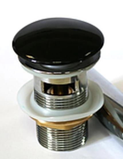 Донный клапан Ceramalux чёрный с переливом RD019
