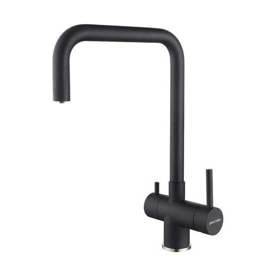 Смеситель для кухни Paulmark Wetter черный металлик We213030-418, под фильтр