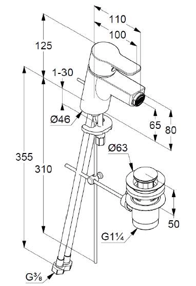 Смеситель для биде Kludi Pure&Easy 375330565