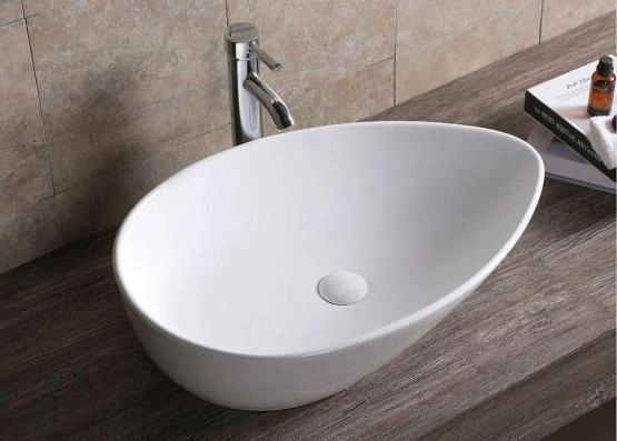 Раковина Cerutti SPA CR7030 накладная, белая, каплевидная, высокая 660х440х165