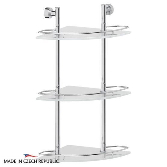 Полка угловая FBS Nostalgy NOS 073 3-х ярусная 28 cm матовое стекло, хром
