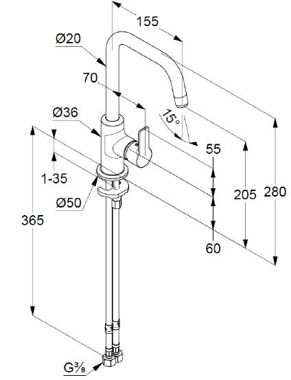 Смеситель для раковины Kludi Pure&Easy 370240565