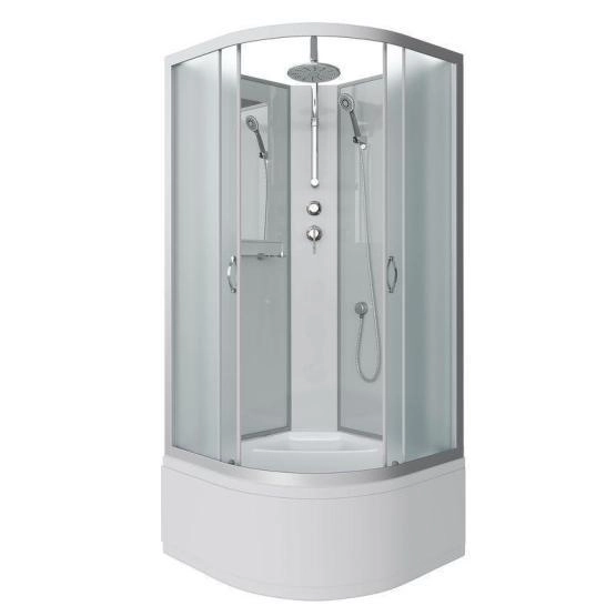 Душевая кабина Niagara NG-2307-14BKG 800х800х2000 высокий поддон 40см стекло матовое