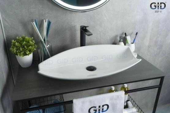 Раковина Gid N9178 74x38 на столешницу белая