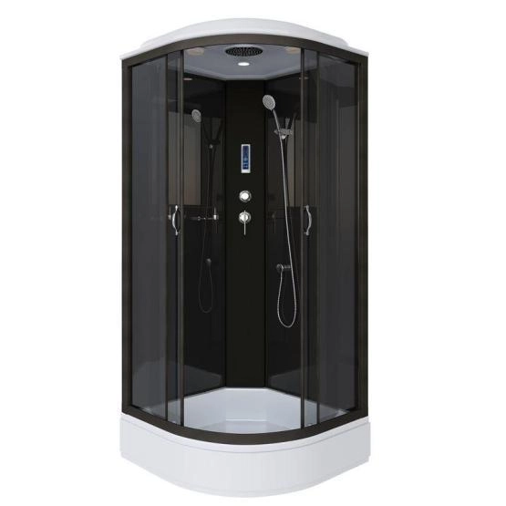 Душевая кабина Niagara NG-6501-14P 900х900х2150 средний поддон 26см стекло тонированное алюм черный