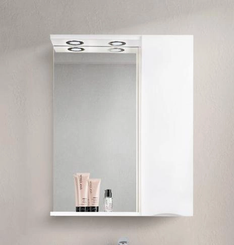 Шкаф Belbagno MARINO Bianco Lucido зеркальный подвесной с подсветкой, правосторонний MARINO-SPC-600/750-1A-BL-P-R з