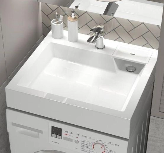 Раковина над стиральной машиной Uperwood Vission, 60*55 см, белая глянцевая
