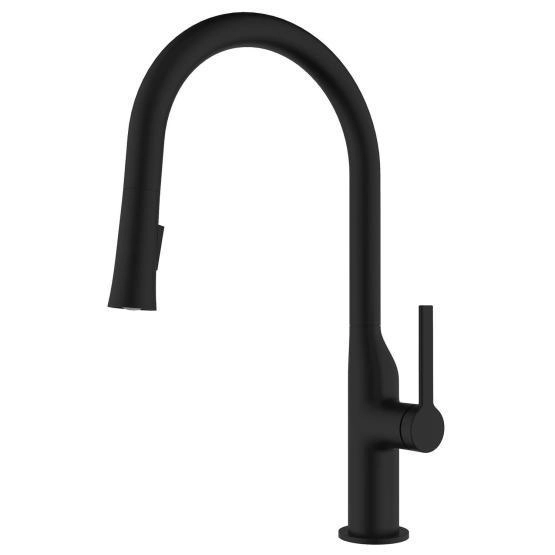 Смеситель для кухонной мойки Azario VINCENTE выдвижной излив, черный (AZ-VPV569064PA)