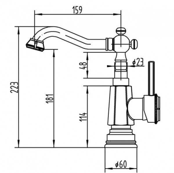 Смеситель для раковины Zorg Antic (A 310U-BR) бронза