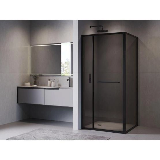 Душевой уголок RGW LE-45-B Leipzig 100x80 Черный матовый тонированное