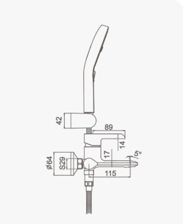 Смеситель для ванны Gappo G3203-6 чёрный/хром
