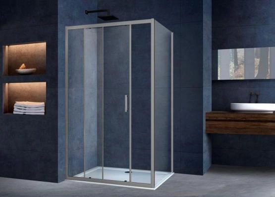 Душевой уголок Vincea Alpha VSR-3AL8013CLGM, 1300*800, вороненая сталь, стекло прозрачное