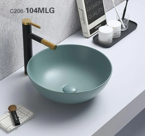 Раковина Ceramalux NC 41x41 зеленый, 104MLG-6 круглая