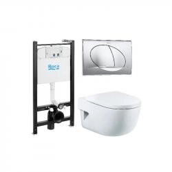 Унитаз с инсталляцией Roca Meridian Compact 893104110 сиденье микролифт
