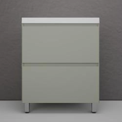 Тумба напольная Style Line Манхэттен 70 ЭМАЛЬ под ASTI 70 2 ящика PLUS олива