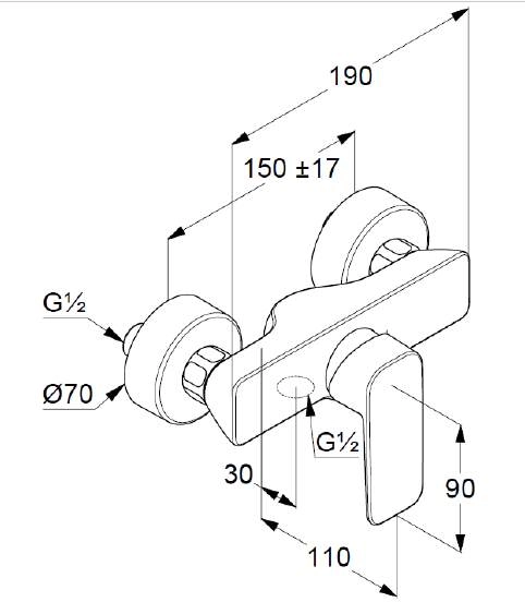 Смеситель для душа Kludi Pure&Style 408410575