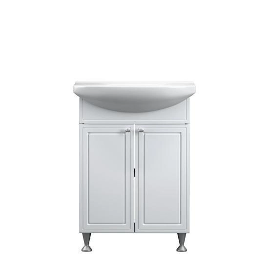Тумба с раковиной напольная RedBlu by Damixa Palace One M41-FSX0601WG-WCC060 белый глянцевый