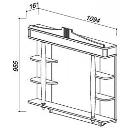 Зеркало Belux Флоренция В 105 Слоновая кость с золотой патиной с подсветкой