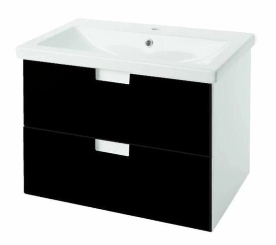 Тумба под раковину Bellezza Пегас 60 подвесная с 2 ящ. черная