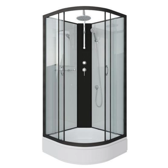Душевая кабина Niagara NG-6702-14BKT 1000х1000х2100-2400 средний поддон 26см стекло прозрачное черные профиля