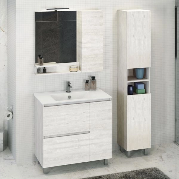 Шкаф-колонна Comforty Верона-35-Н дуб белый