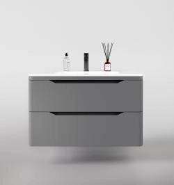 Тумба подвесная Style Line Марелла 90 (2 ящ.) Люкс антискрейтч серый, PLUS