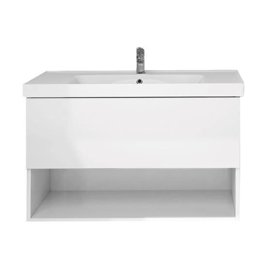 Тумба под раковину Dreja PERFECTO 70 см, подвесная, 1 ящик, push-to-open, белый глянец 99.0807