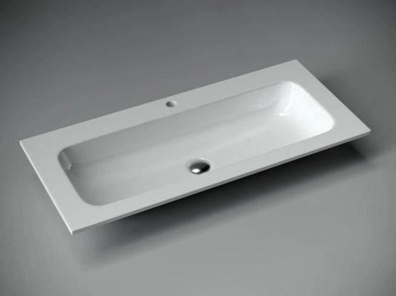 Раковина накладная Grace прямоугольная, с отверстием под смеситель,  1010*457*137 мм, цвет белый