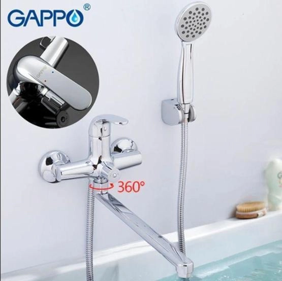 Смеситель Gappo G2235 для ванны длинный излив хром