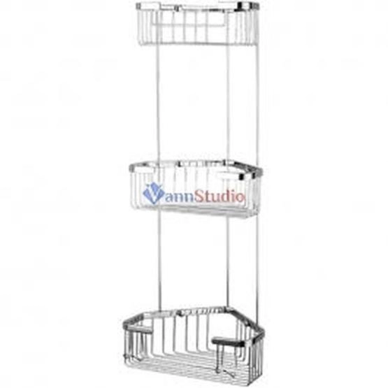 F351-2 Полка 3-ярусная угловая Frap нержавейка хром