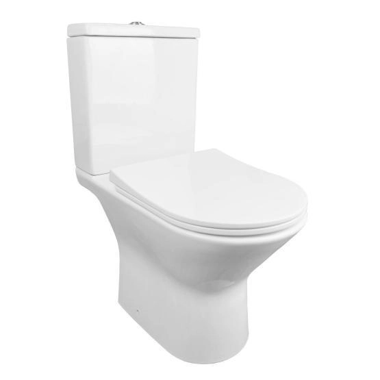 Унитаз напольный Azario Fretta new 370х615х790 безободковый  и сиденьем микролифт (AZ-1223B)