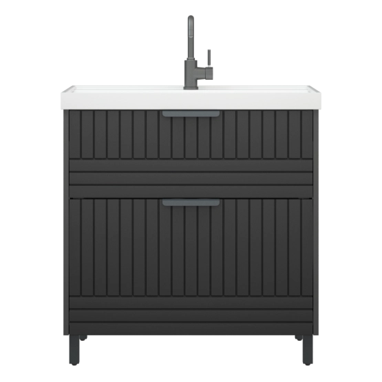 Тумба Corozo Терра 80, Люкс матовый графит, Сомо 80 / Слим 80 / Фостер 80 (раковина отдельно)