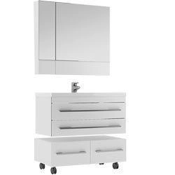 Тумба под раковину Aquanet Верона 90 см подвесная, цвет белый