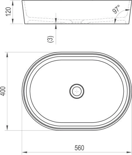 Умывальник Ravak MOON 2 без перелива XJN01300002