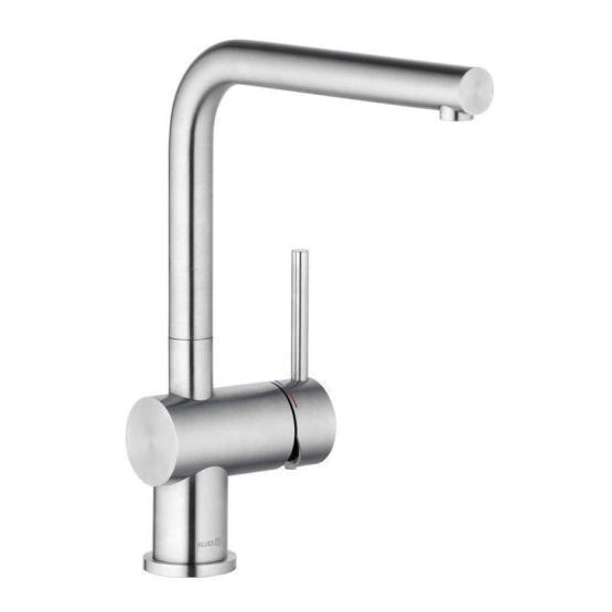Смеситель KLUDI L STEEL 45803F877 для кухни нержавеющая неполированная сталь