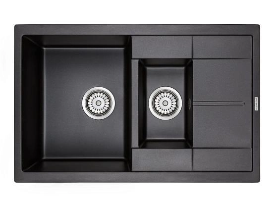 Мойка для кухни Paulmark FESTE, PM237850-BL, черный, 775х495 мм