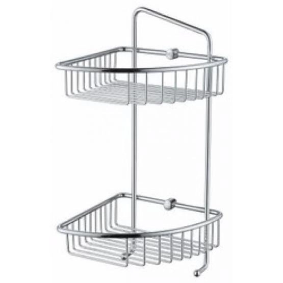 Полка для ванной двухярусная угловая KAISER 204*204*430*60 Chrome/латунь (KH-5070) хром