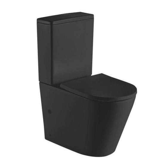 Унитаз Ceramalux 2179-1MB напольный безбодковый с бачком сиденье микролифт, матовый черный