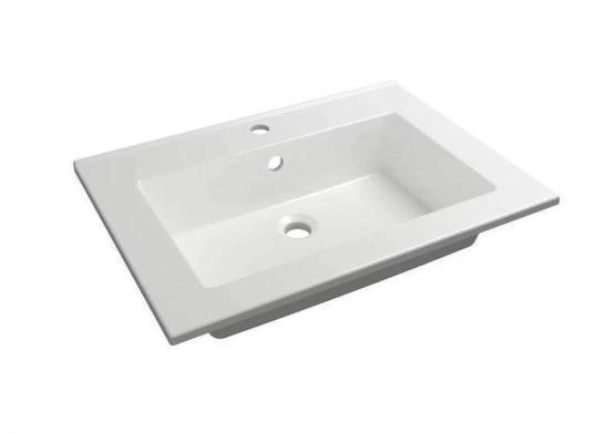 Раковина для ванной полувстраиваемая Uperwood Parma Premium 65 см, белая глянцевая