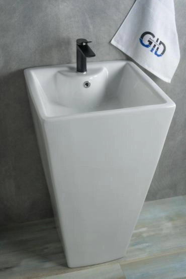 Раковина моноблок Gid Nb145 47x47 напольная белая