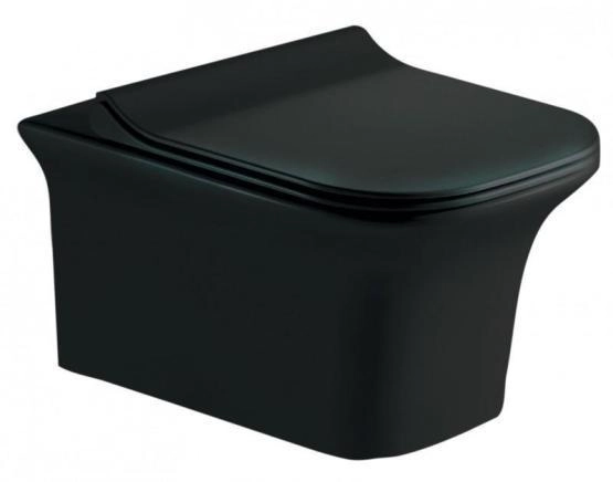 Унитаз подвесной ESBANO AZUL черный матовый безободковый подвесной 520x360x285