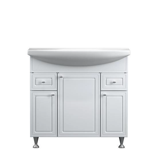 Тумба с раковиной напольная RedBlu by Damixa Palace One M41-FSX0853WG-WCC085 белый глянцевый