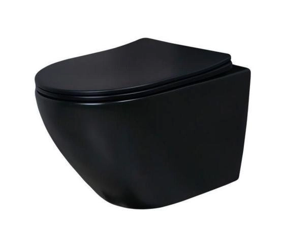 Унитаз Gid Bm2198 49 см подвесной безободковый микролифт черный матовый