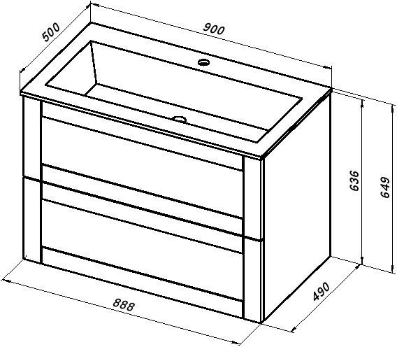 Тумба под раковину Aquanet Терра 90 белый матовый