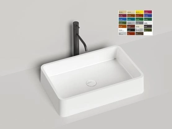 Раковина Salini GLORIA 07 S-Stone покраска RAL матовая 60x40 1102207MF накладная