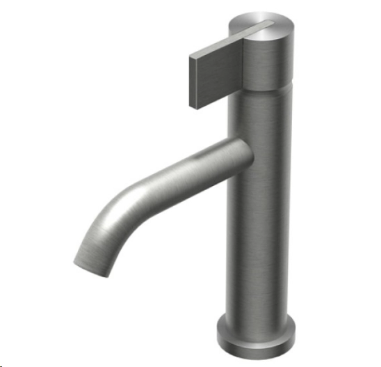 Ritmonio Dot316 round смеситель для раковины, однорычажный, излив 125 мм, без донного клапана, цвет Champagne Stainless Steel