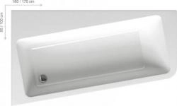 Ванна Ravak 10° 160х95 L без гидромассажа акрил