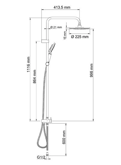 Душевая система WasserKraft A039 хром