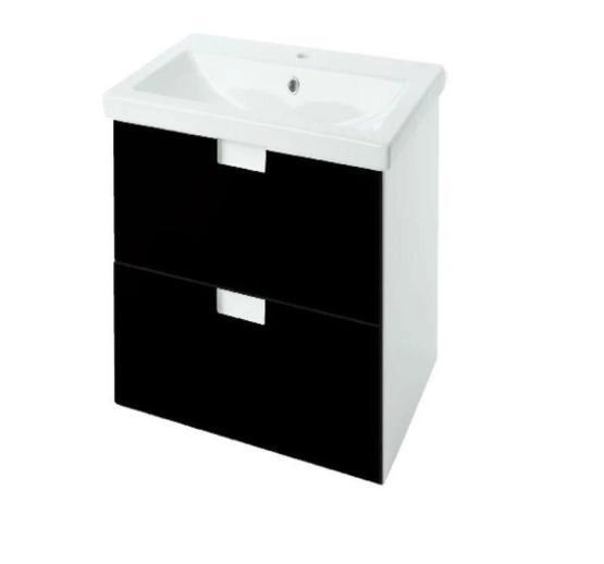 Тумба под раковину Bellezza Пегас 50 подвесная с 2 ящ. черная